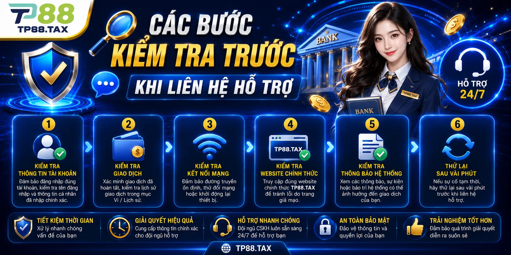 Rút Tiền TP88 Đang Xử Lý – Khi Nào Cần Liên Hệ Hỗ Trợ? 1 Các bước kiểm tra trước khi liên hệ hỗ trợ