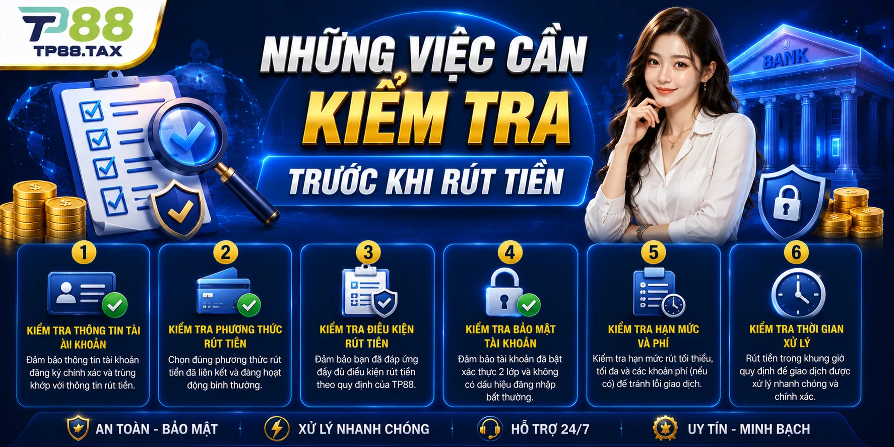 Những việc cần kiểm tra trước khi rút tiền